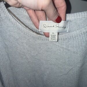 French Laundry Light Gray Ribbed Top